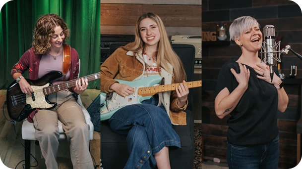 Guitar playing women